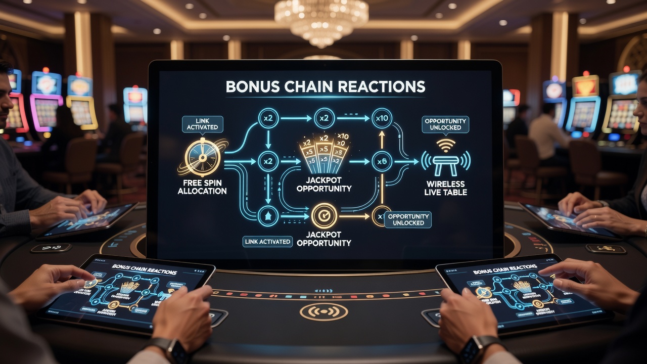 Live dealer table interface on mobile highlighting jackpot progression linked to prior free spin activity