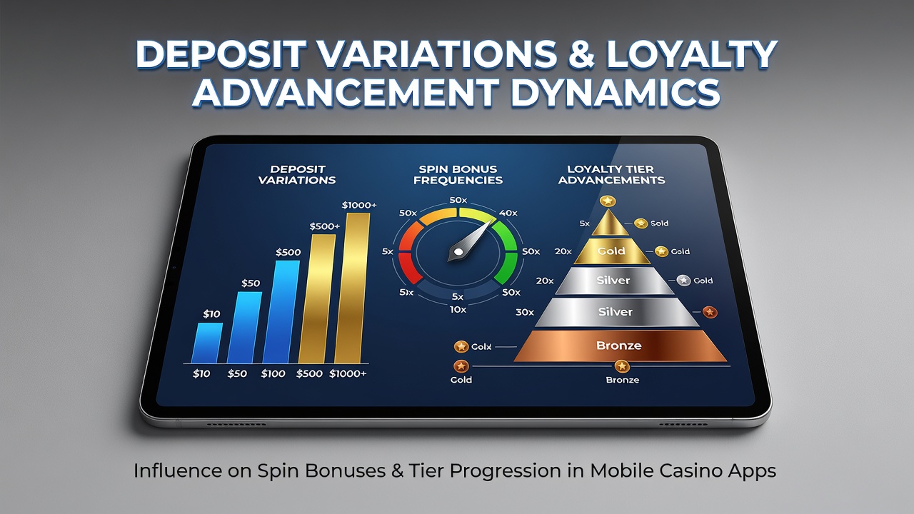 Mobile casino app interface showing deposit options and bonus spin indicators on a smartphone screen