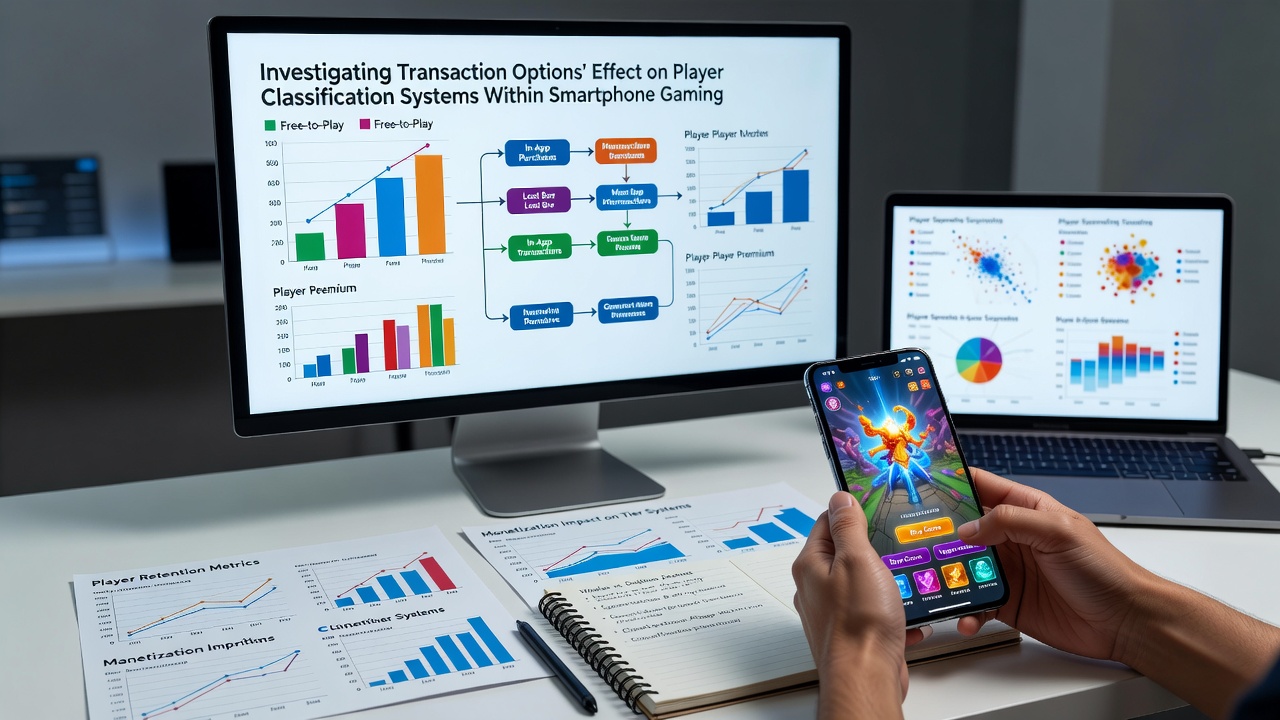 Analytics dashboard showing transaction data points linked to player classification tiers on a mobile gaming platform