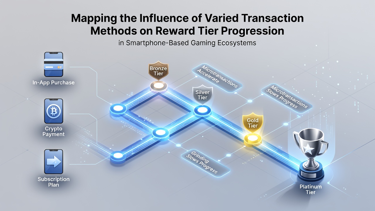 Smartphone screen displaying gaming app interface with transaction options and reward tier indicators