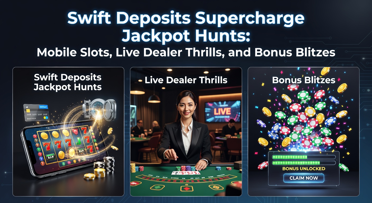Live dealer blackjack table with overlay showing instant deposit confirmation and rising jackpot counter